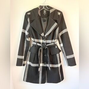 Miss Ashley Tattersall Plaid Belted Pea Coat